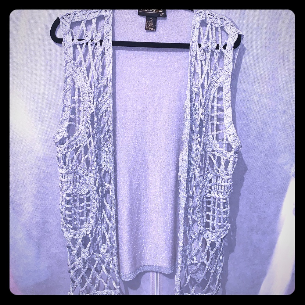 Vintage LISA Originals Christmas/New Year’s Silver Vest - Size Large